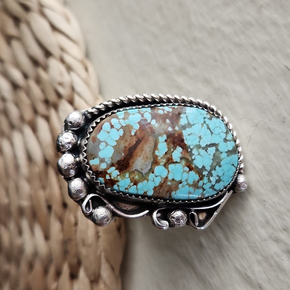 Native American Navajo Jewelry - Amazing Large Native American Navajo Turquoise Ring 🤎💍🩵